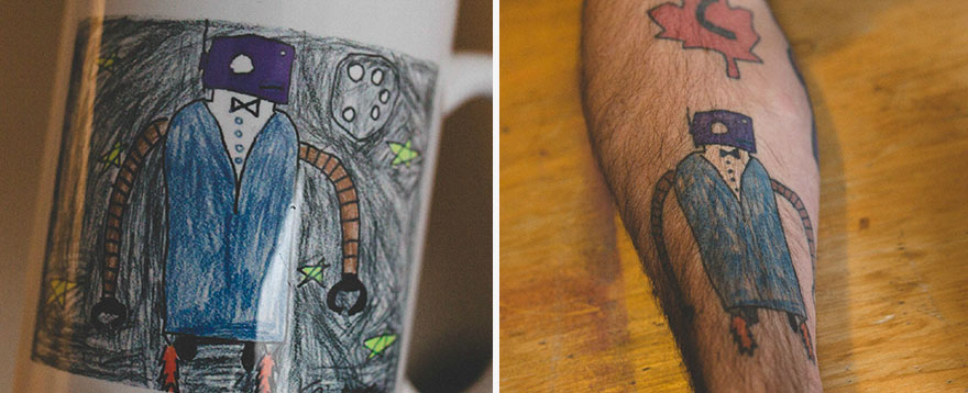 Un papa se tatoo les dessins de ses enfants (12)
