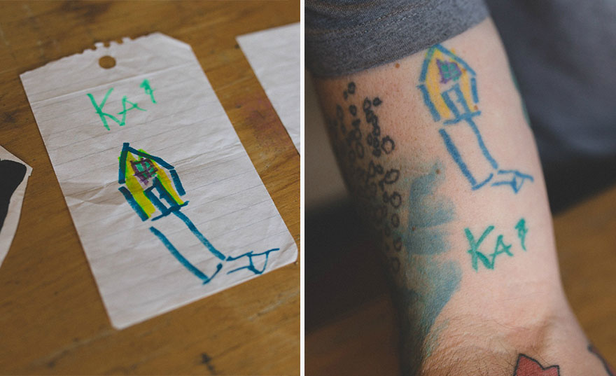 Un papa se tatoo les dessins de ses enfants (6)