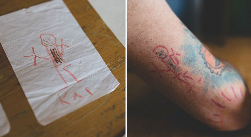 Un papa se tatoo les dessins de ses enfants (8)