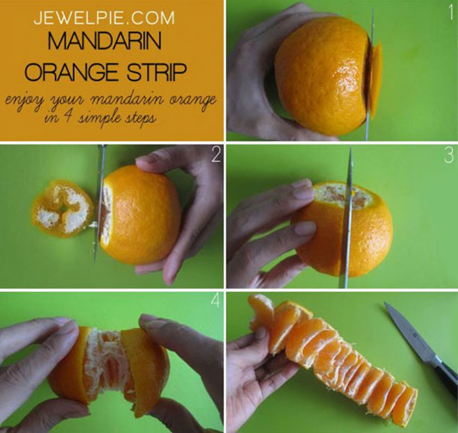 Il est simple de faire des bandes de mandarine ou d'orange